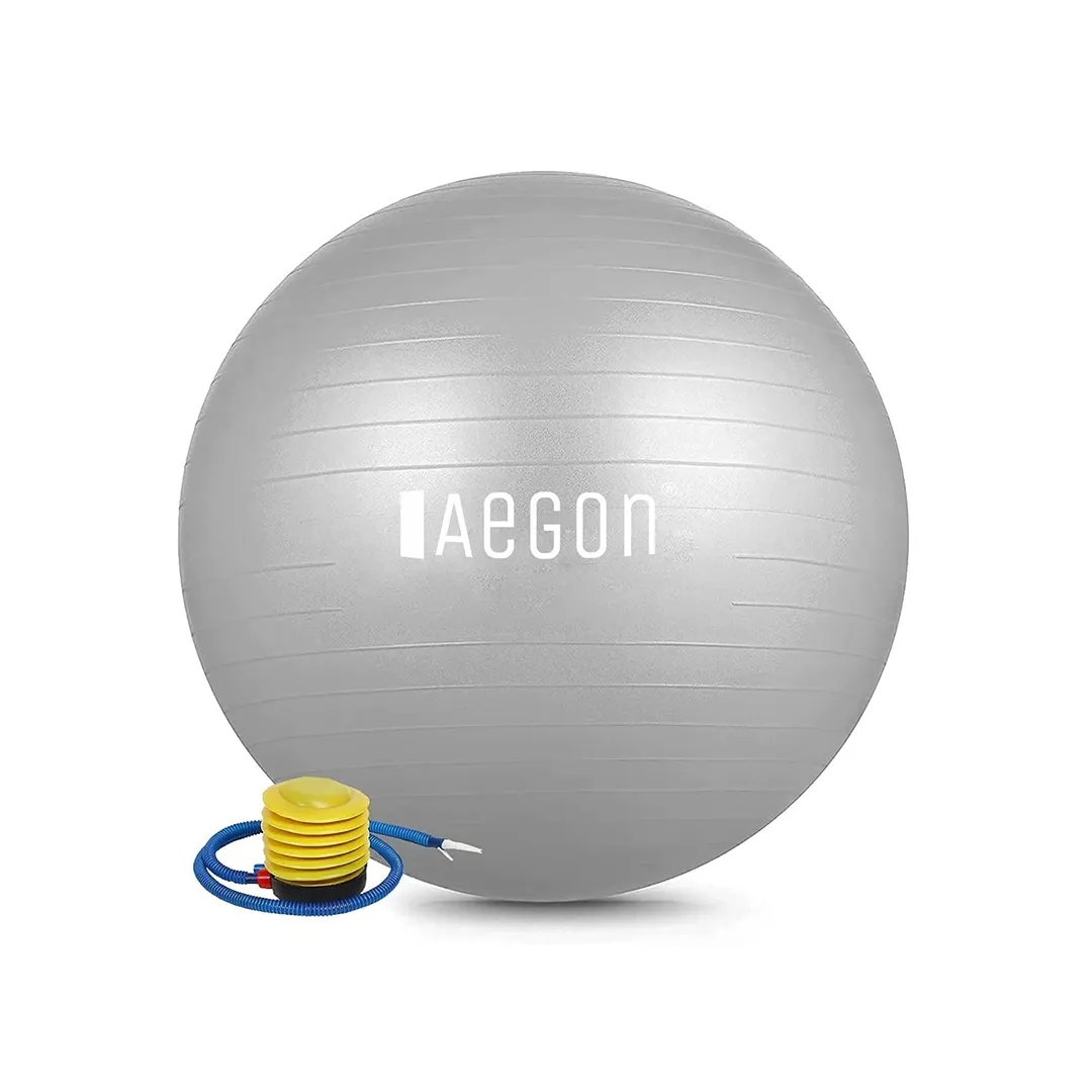 Aegon Gym Ball for Exercise | Anti-Burst Swiss Yoga Exercise Ball for Workout | Physio Balance Ball for Training | Birthing | Stability Ball | Yoga Accessories with Foot Pump