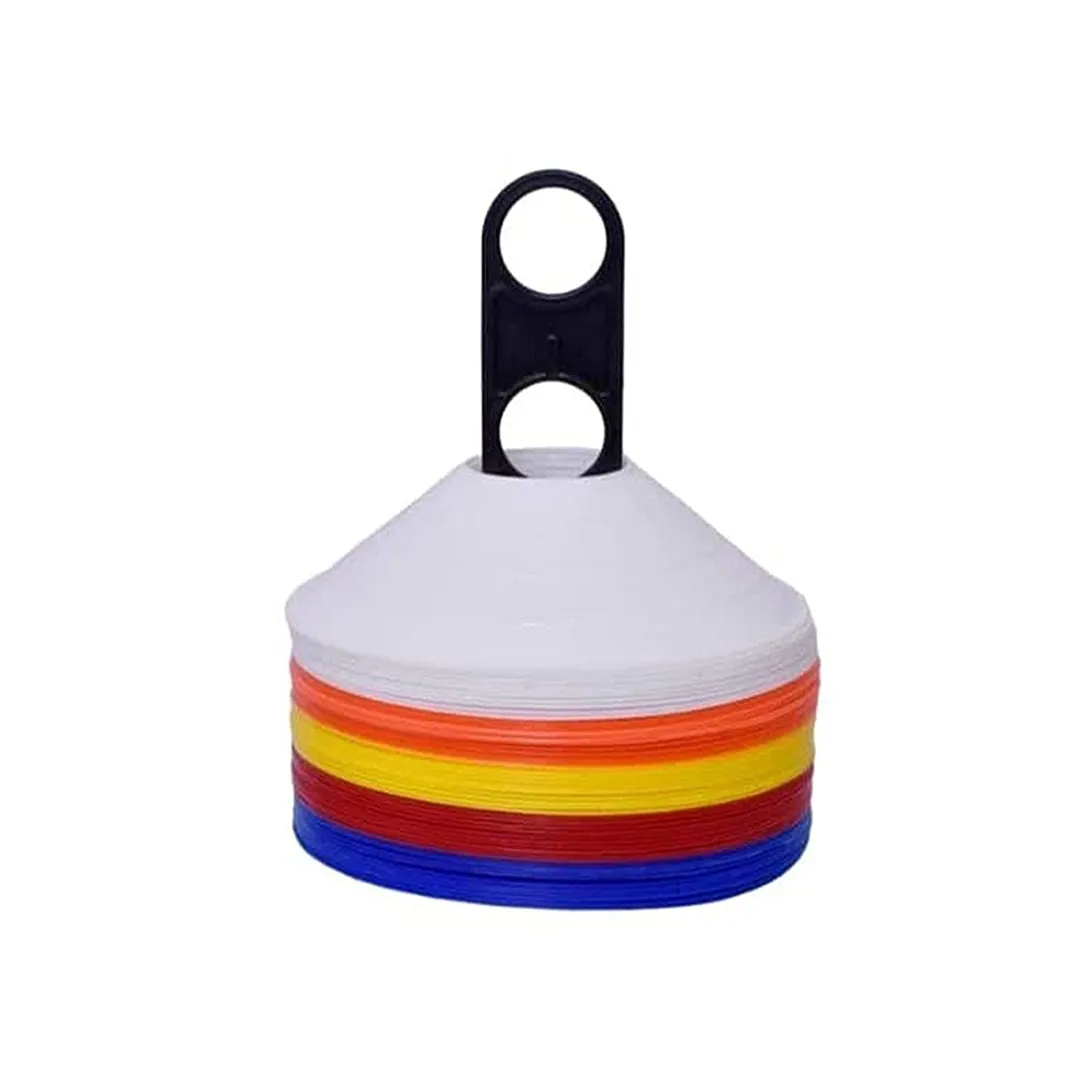 APG Agility Combo Set Contains Agility Ladder 4 Meter Having 9Rungs; 6 Marker Cones (6-inch), Multicolour Saucer Cones Set of 10 (Made in India)