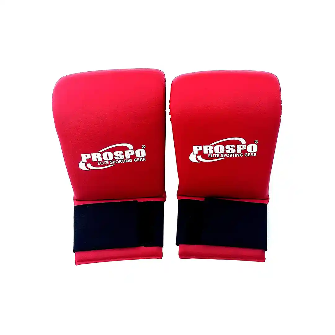 Prospo Karate Gloves (Men/Women), Boxing Training Gloves, Karate Training Gloves, Karate Gloves for Unisex (Pack of 2), Red/Blue