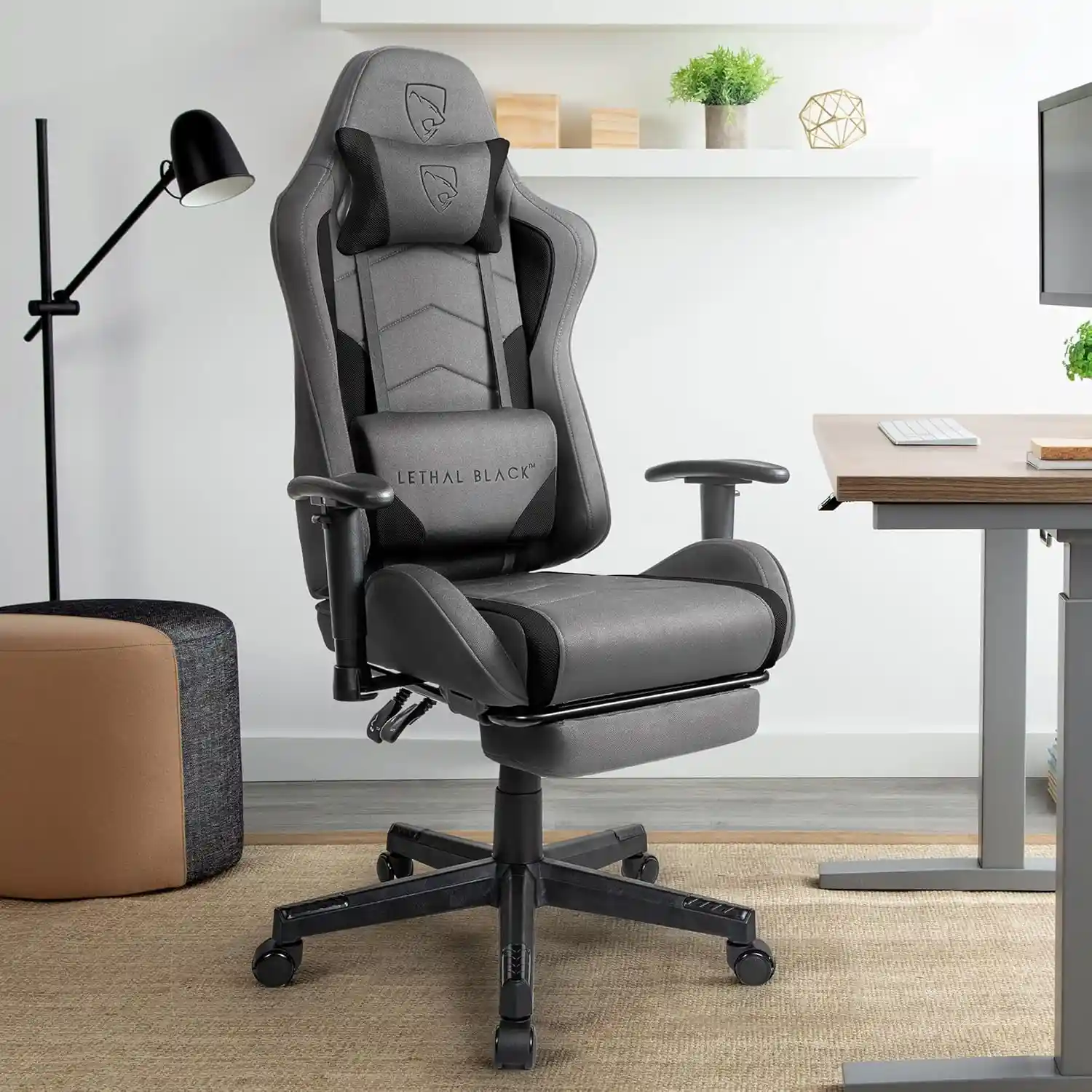 Ergonomic Gaming Chair - with Premium Breathable Alcantara Fabric, Multi Adjustable Armrests, Neck & Lumbar Support