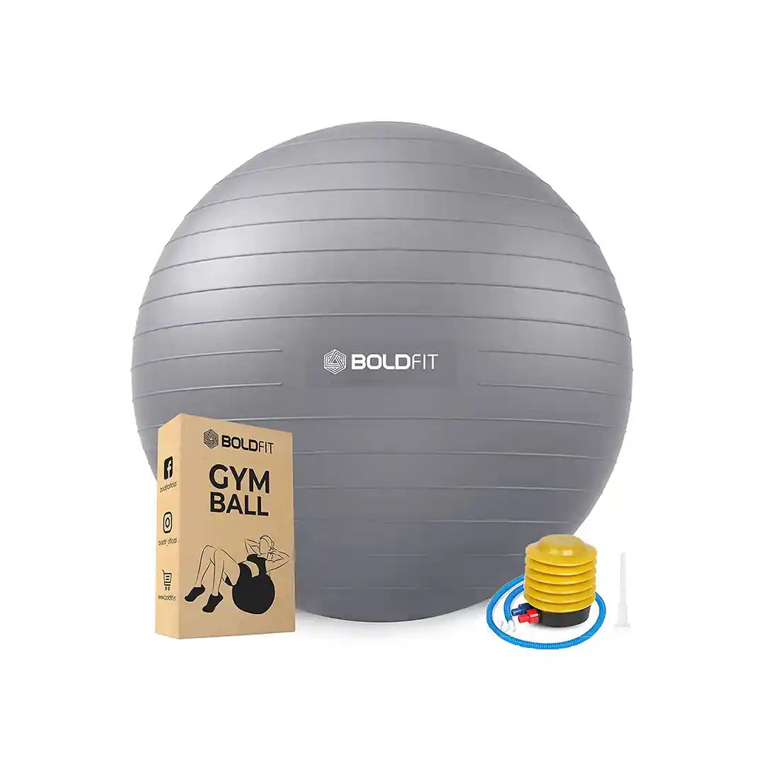 Boldfit Gym Ball for Exercise Anti Burst Exercise Ball with Foot Pump for Workout Yoga Ball for Women and Men Swiss Ball for Balance Stability Training, Birthing Ball for Pregnancy, Fitness