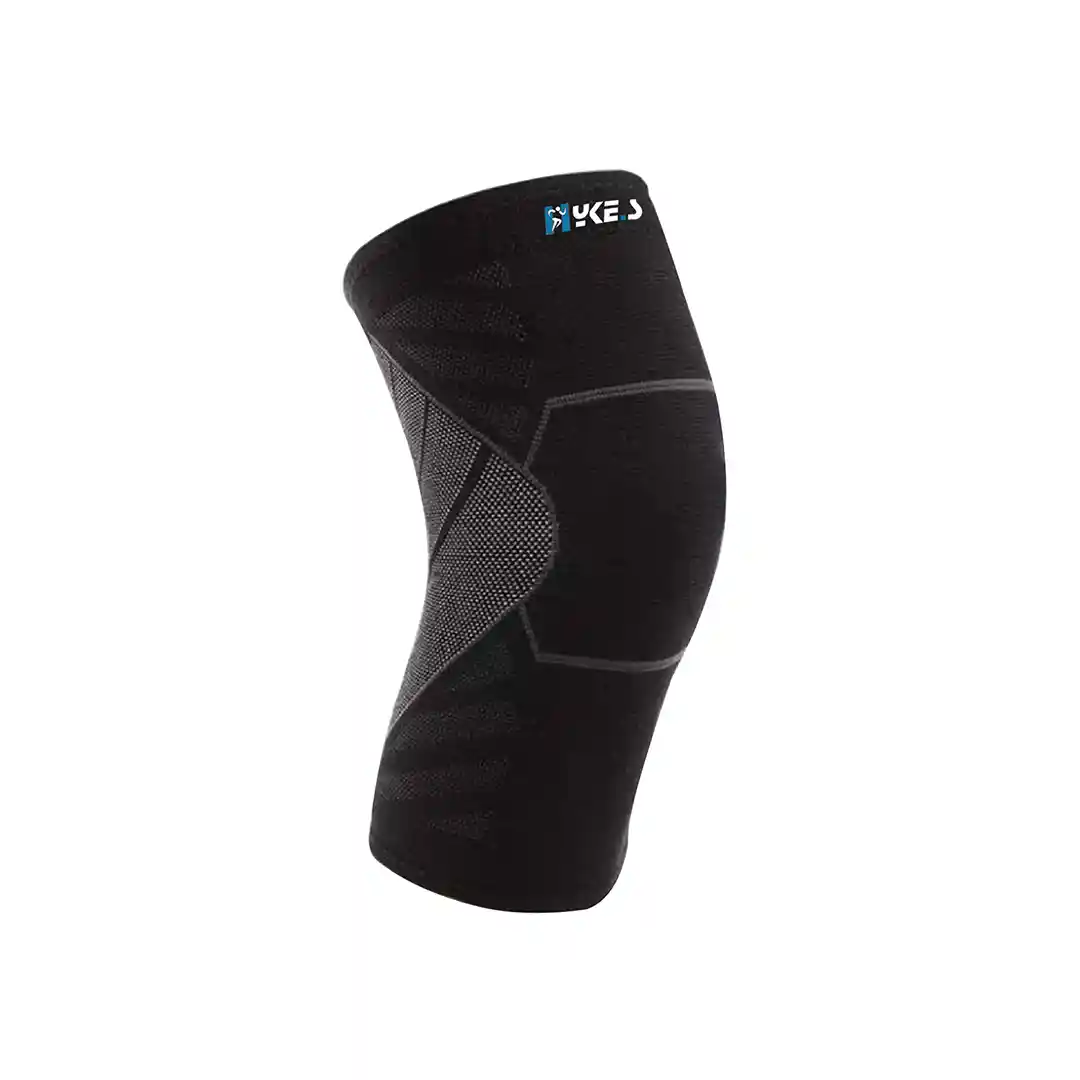 Hykes Knee Cap Compression Support for Gym Running Cycling Sports Jogging Workout Pain Relief (Single)