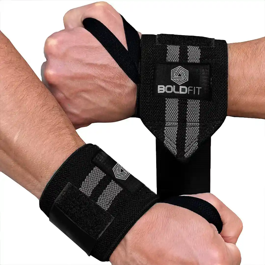 Boldfit Wrist Supporter for Gym Wrist Band for Men Gym & Women with Thumb Loop Straps - Wrist Wrap Gym Accessories for Men Hand Grip & Wrist Support Sports Straps for Gym, Weightlifting